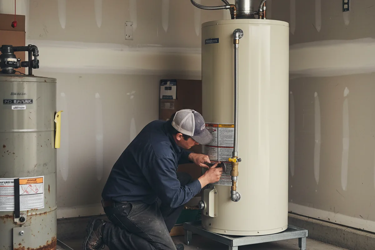 Water heater and shutoff valve replacement in Lancing